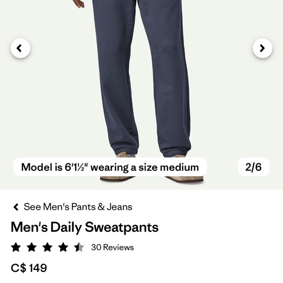 Patagonia men’s organic cotton joggers size large, dark gray, perfect condition - Picture 1 of 13